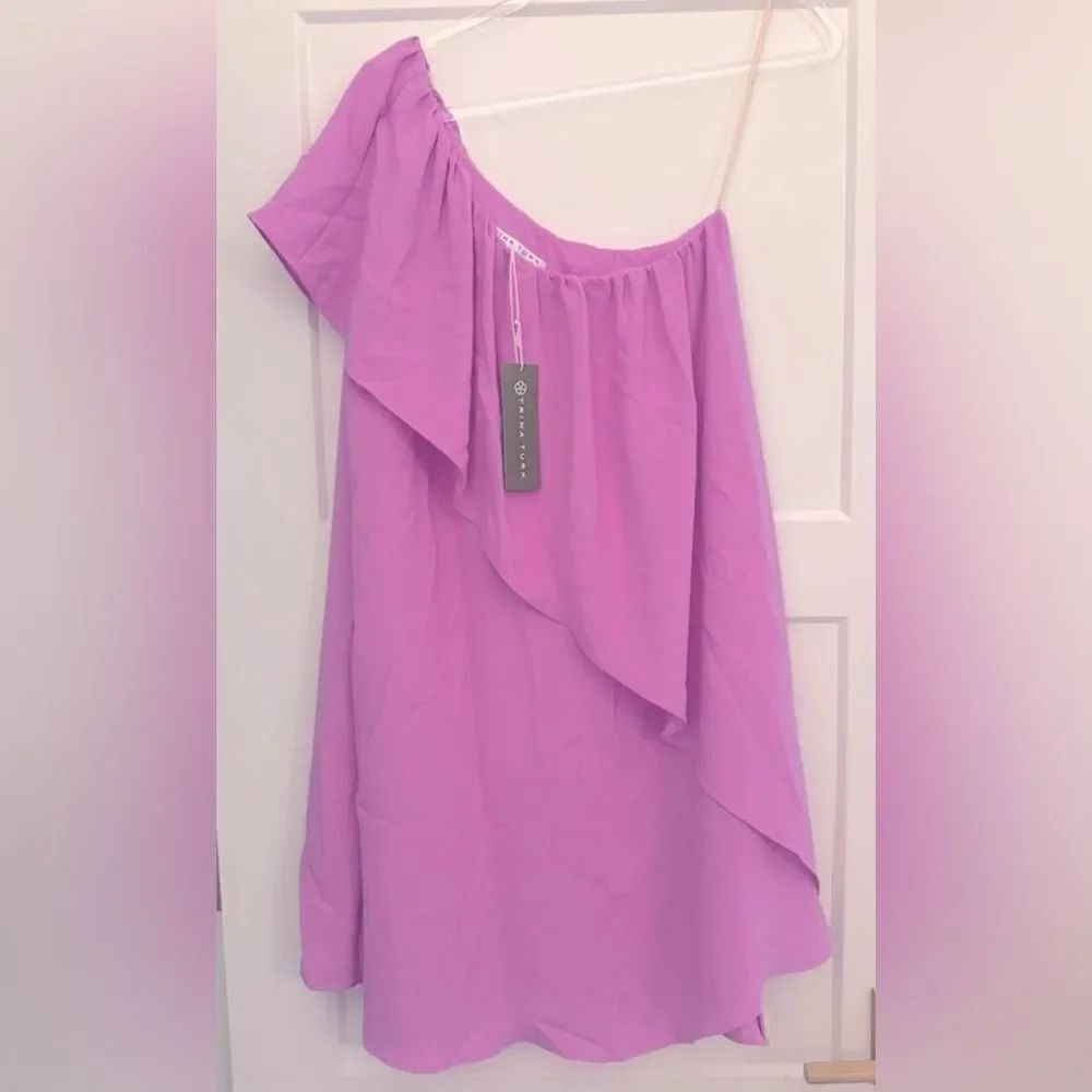 Trina Turk One Shoulder Ruffled Satisfied Mini Dress - Picture 4 of 7